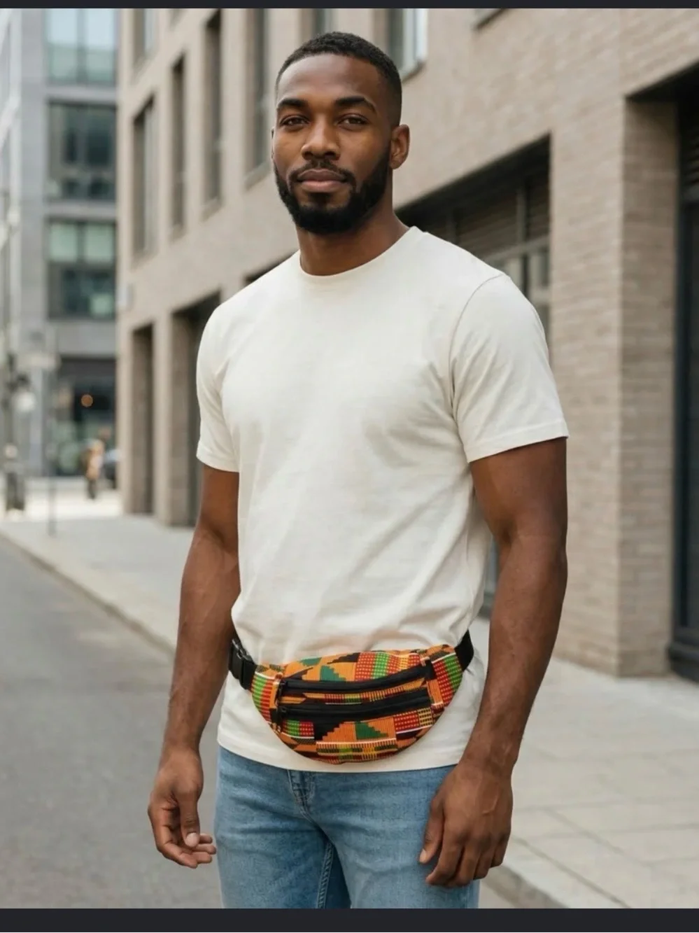 Handmade Ankara Fanny Pack, African Wax Print Crossbody Belt Bag